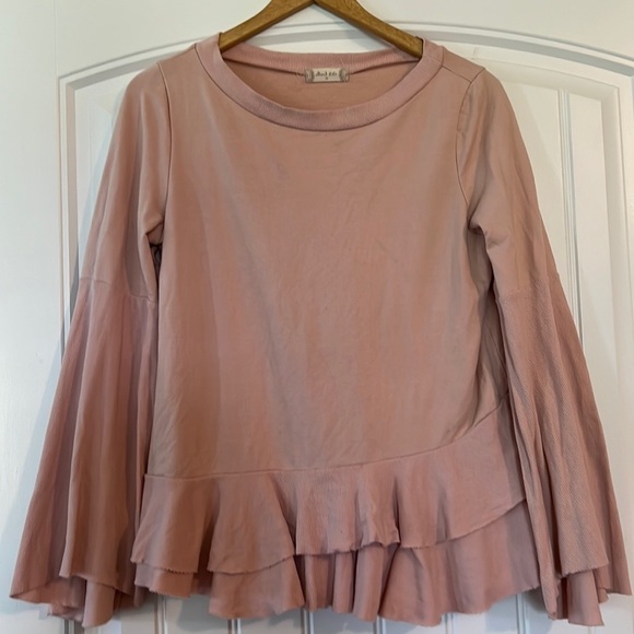 Altar'd State Ruffle Sleeve Ruffle Hem sweater - Picture 1 of 5
